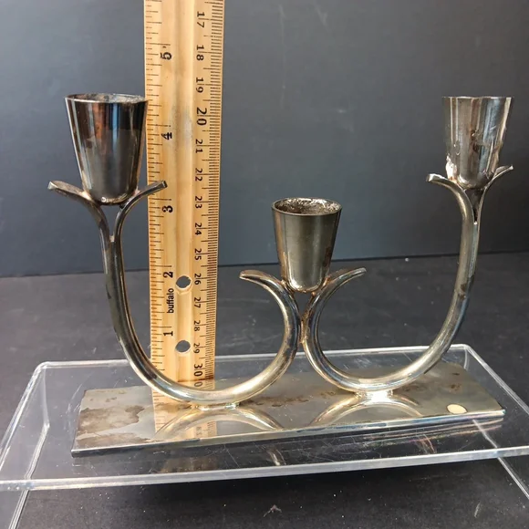 Candelabra Silver Plated Natural Patina Candlestick Holder Wm.A ROGERS Canada - Picture 9 of 12